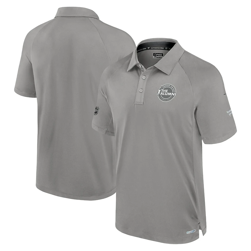 Polo Fanatics gris Authentic Pro The Alumni pour homme