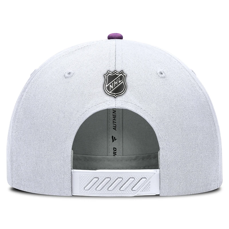 Men's Fanatics White NHL Authentic Pro Hockey Fights Cancer Adjustable Hat