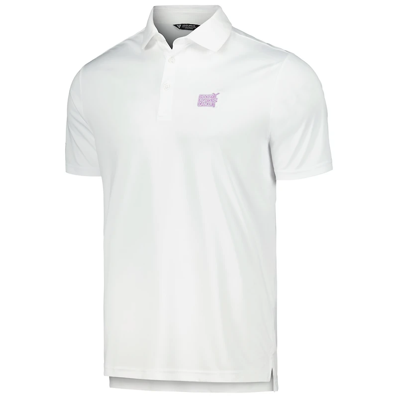 Polo blanc avec logo Levelwear NHL 2023 Hockey Fights Cancer Core pour hommes