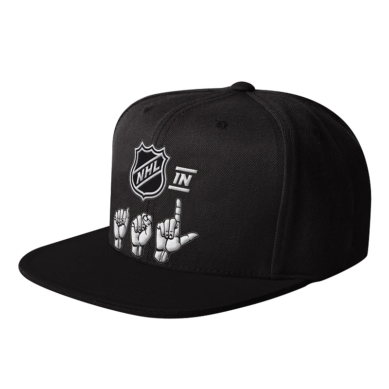 Men's Starter Black NHL ASL Snapback Hat