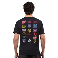 Men's Starter  Black NHL Original 6 Logo Collage T-Shirt