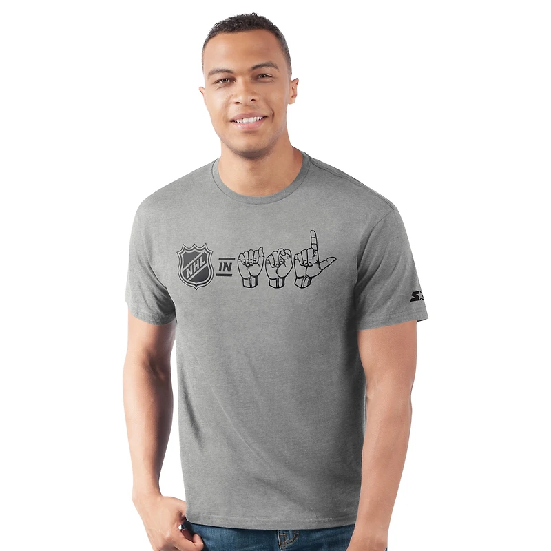 T-shirt Starter gris chiné pour homme NHL ASL