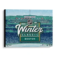 Impression giclée sur toile tendue 20" x 24" des Penguins de Pittsburgh contre les Bruins de Boston, Classique d'hiver de la LNH 2023 - Conçue et signée par l'artiste Brian Konnick - Édition limitée à 23 exemplaires