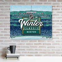 Pittsburgh Penguins vs. Boston Bruins 2023 NHL Winter Classic Stretched 20" x 24" Canvas Giclee Print - Designed and Signed by Artist Brian Konnick - Limited Edition of 23