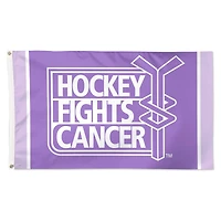 Drapeau de luxe simple face WinCraft NHL 12" x 30" 2024 Hockey Fights Cancer 3' x 5'
