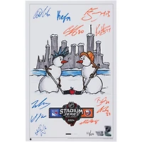 New York Rangers vs. New York Islanders Autographed 14" x 20" 2024 NHL Stadium Series Print by S. Preston with 11 Signatures - Limited Edition of 24