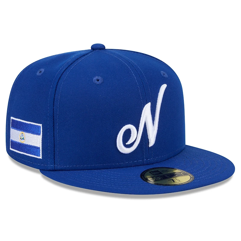 Casquette ajustée New Era bleue Nicaragua baseball Classique mondiale de 2026, modèle 59FIFTY pour homme