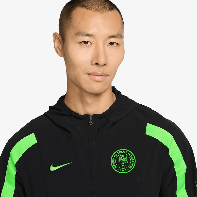 Men's Nike Black Nigeria National Team 2026 Energy Dri-FIT Full-Zip Hooded Jacket