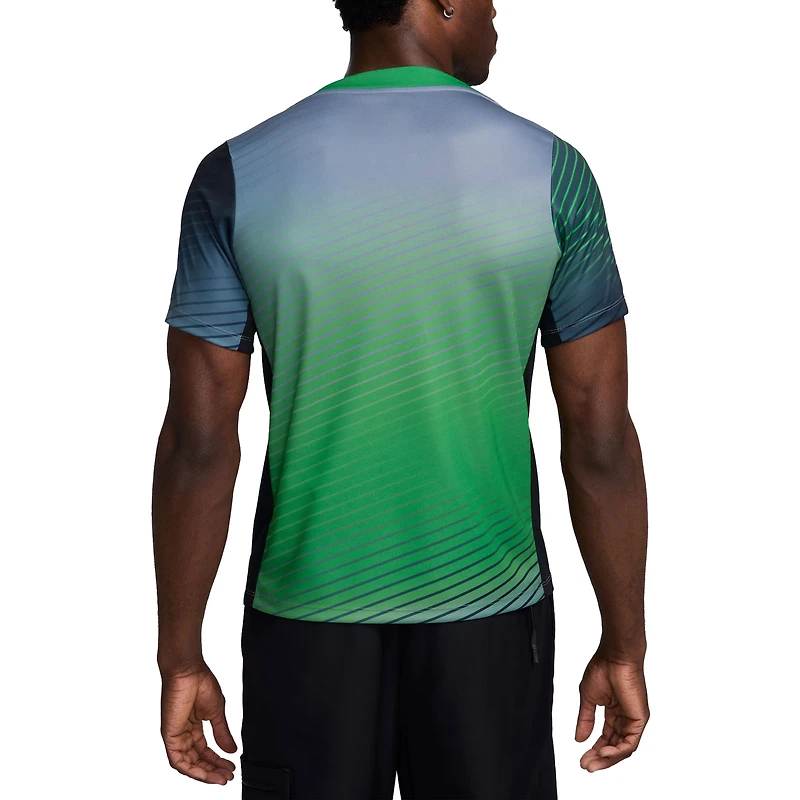 Haut d'avant-match Nike gris pour homme de l'équipe nationale du Nigeria 2024 Academy Pro