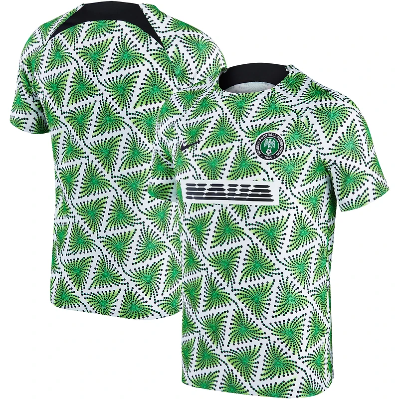 Men's Nike White Nigeria National Team 2022/23 Pre-Match Top