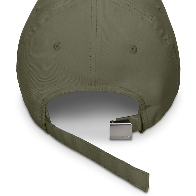 NI4 NIK OLIVE 222 UNISEX DRI FIT METAL SWOOSH LIFESTYLE CLUB UNSTRUCTURED ADJUSTABLE HATMENUST