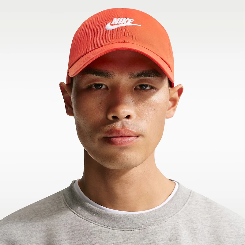 Casquette unisexe Nike Futura Wash Club orange, ajustable