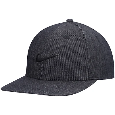 Casquette Nike Skateboard Snapback en faux denim noir chiné pour homme