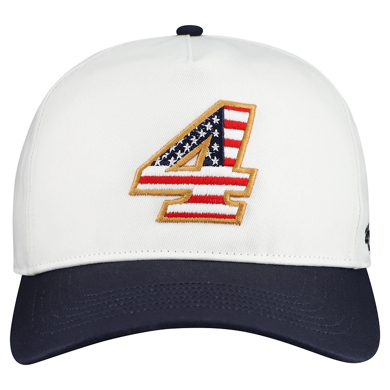 Casquette homme '47 White Noah Gragson Flag Fill Two-Tone Team Adjustable Hitch