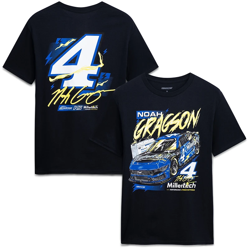 Men's Front Row Motorsports Black Noah Gragson #4 Millertech T-Shirt