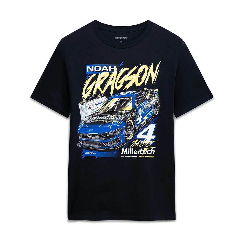 T-shirt noir pour homme Front Row Motorsports Noah Gragson #4 Millertech