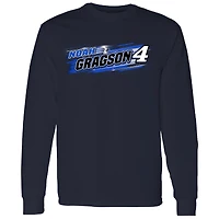 T-shirt à manches longues bleu marine pour homme avec nom et numéro Noah Gragson de Front Row Motorsports
