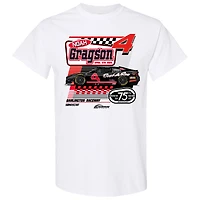 Men's Front Row Motorsports White Noah Gragson Beef-A-Roo Darlington Throwback Car T-Shirt