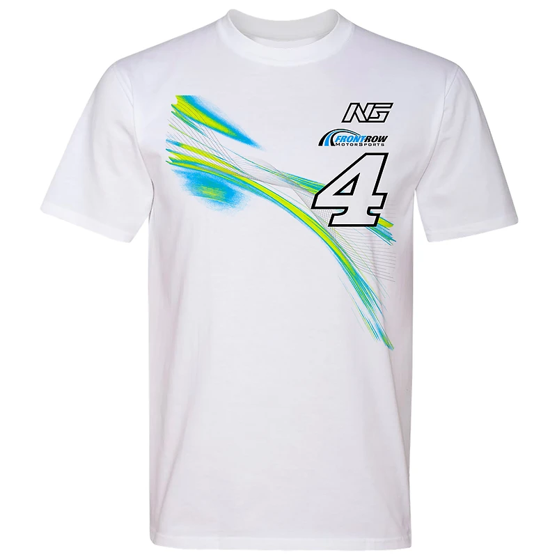 Men's Front Row White Noah Gragson #4 T-Shirt