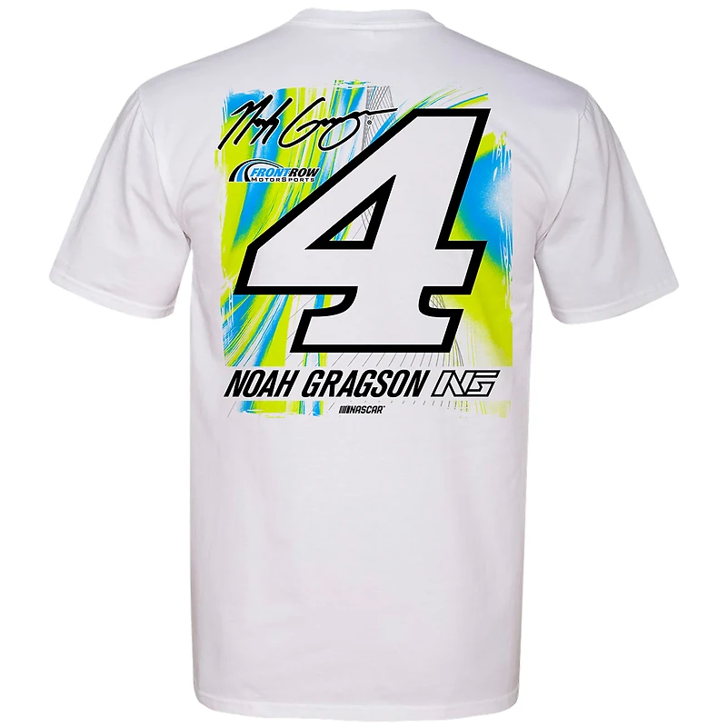 Men's Front Row White Noah Gragson #4 T-Shirt