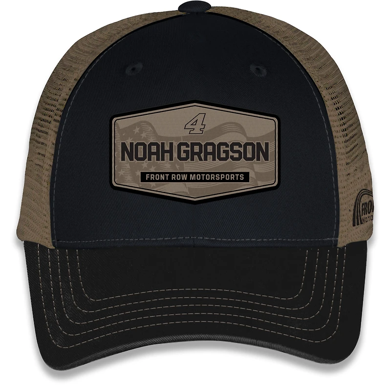 Unisex Checkered Flag Sports Black Noah Gragson  Flag Trucker Adjustable Hat