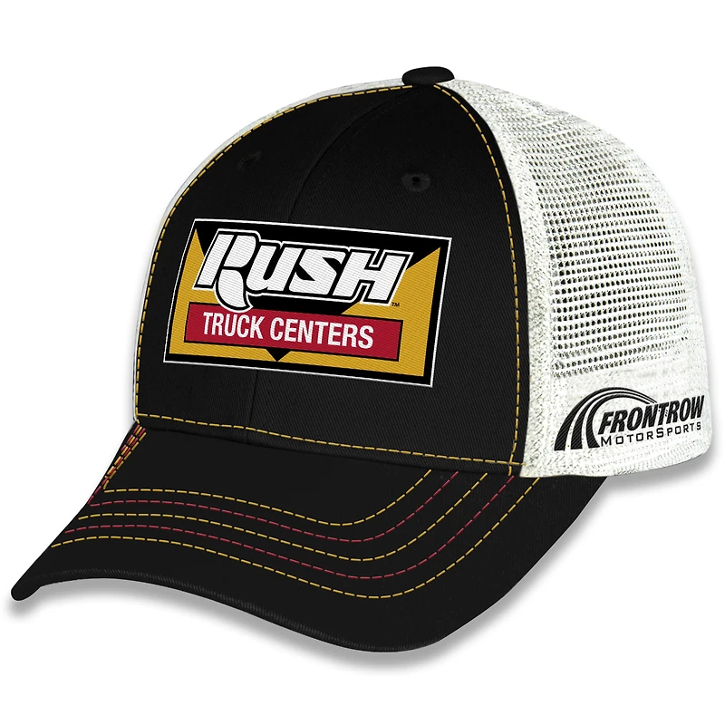 Unisex Checkered Flag Sports Black Noah Gragson Rush Truck Centers Sponsor Trucker Adjustable Hat