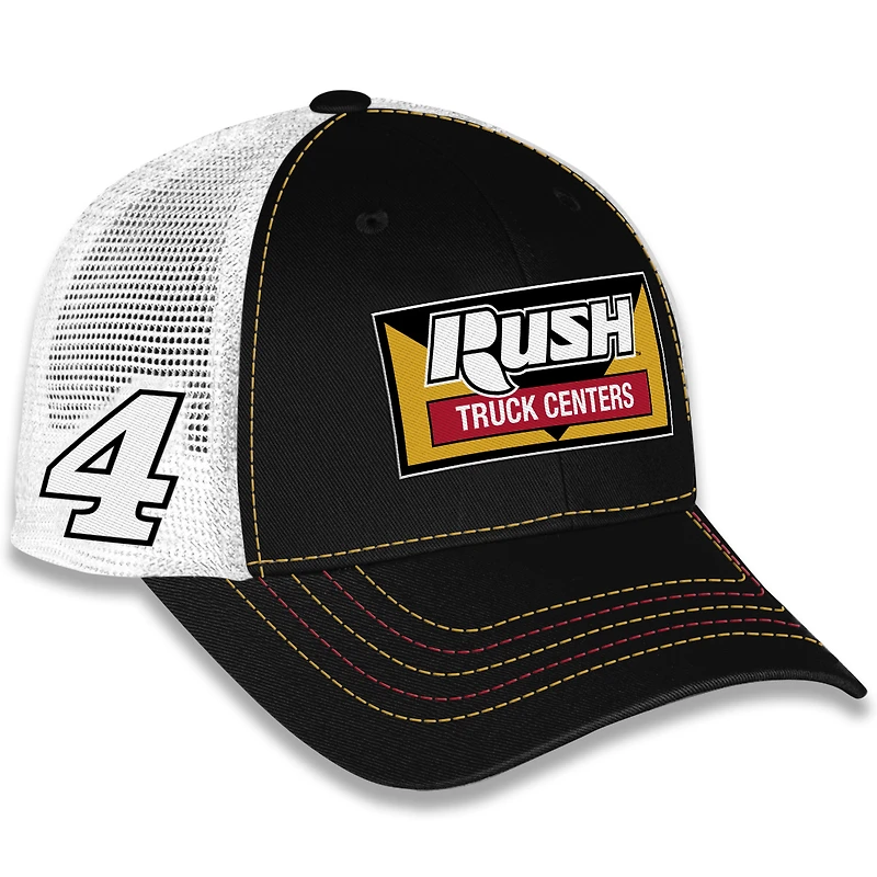 Casquette ajustable unisexe à damier Sports Black Noah Gragson Rush Truck Centers Sponsor Trucker