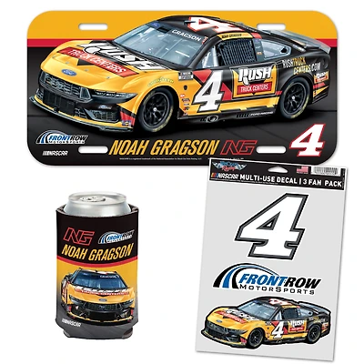 WinCraft Noah Gragson Rush Truck Centers Fan Pack with License Plate, Decal Set & Can Cooler