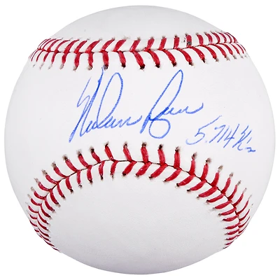 Baseball autographié par Nolan Ryan avec l'inscription « 5714 K's »