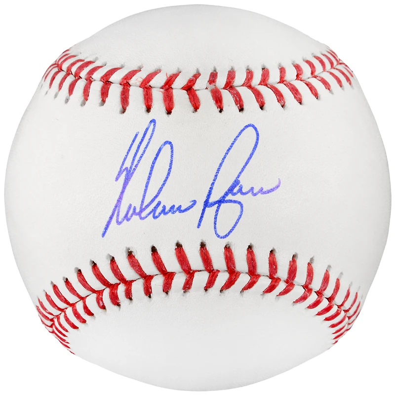 Ballon de baseball autographié par Nolan Ryan des Texas Rangers