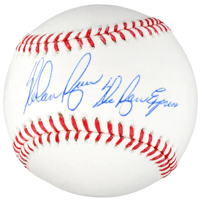 Baseball MLB autographié par Nolan Ryan des Texas Rangers avec inscription Ryan Express