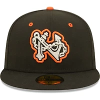Men's New Era Black Norfolk Tides Authentic Collection Road 59FIFTY Fitted Hat