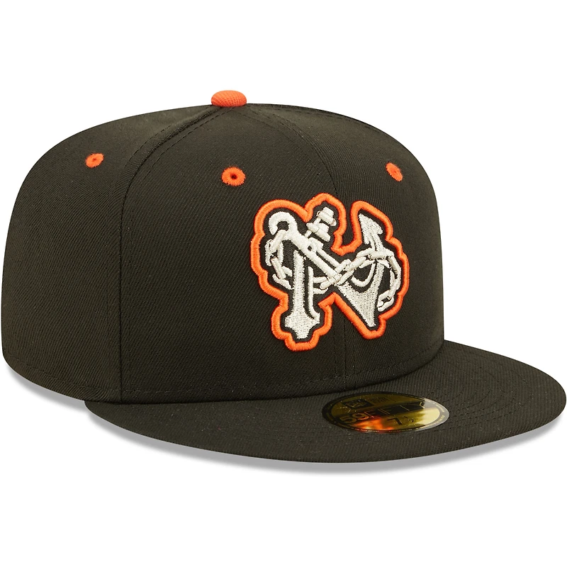 Men's New Era Black Norfolk Tides Authentic Collection Road 59FIFTY Fitted Hat