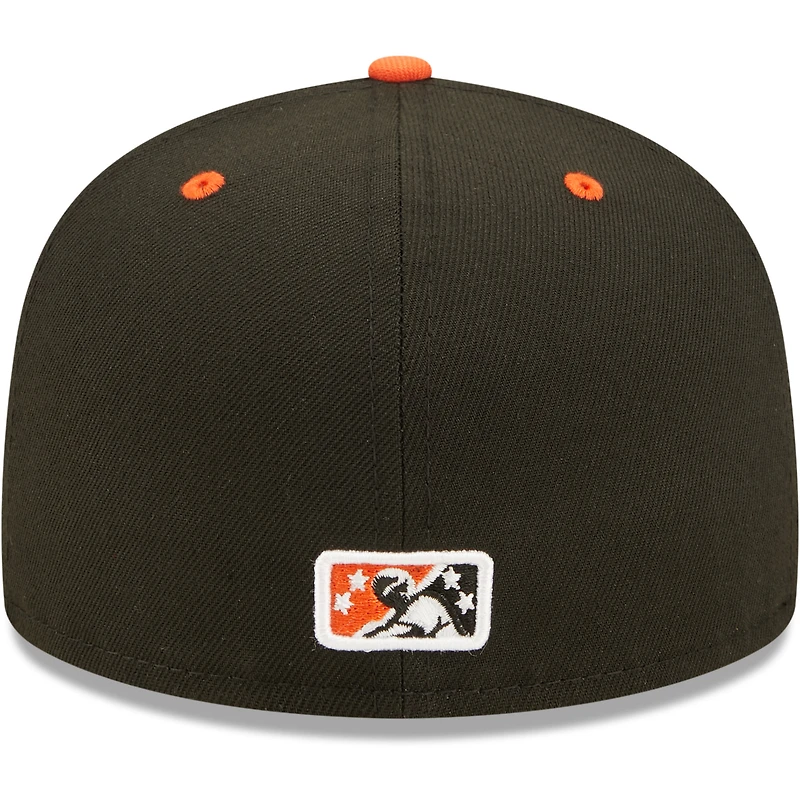 Men's New Era Black Norfolk Tides Authentic Collection Road 59FIFTY Fitted Hat