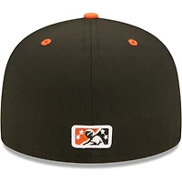 Men's New Era Black Norfolk Tides Authentic Collection Road 59FIFTY Fitted Hat