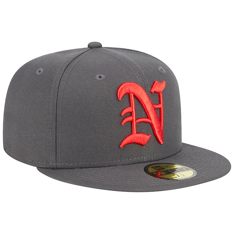 Men's New Era Gray Norfolk Tides Theme Nights Stocking  59FIFTY Fitted Hat