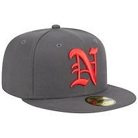 Men's New Era Gray Norfolk Tides Theme Nights Stocking  59FIFTY Fitted Hat
