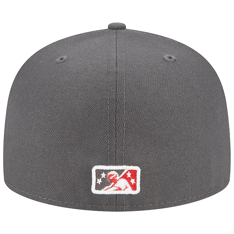 Men's New Era Gray Norfolk Tides Theme Nights Stocking  59FIFTY Fitted Hat