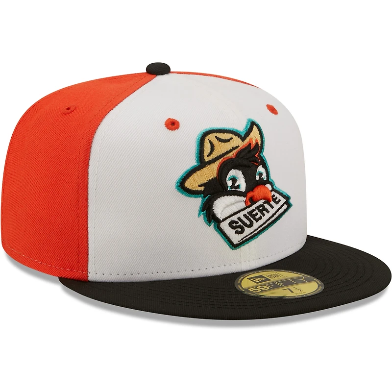 Casquette ajustée Pajaritos De Norfolk Copa La Diversion 59FIFTY New Era pour homme, blanc/noir