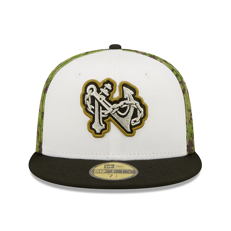 Men's New Era White/Camo Norfolk Tides Theme Night 59FIFTY Fitted Hat
