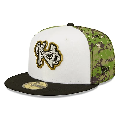 Men's New Era White/Camo Norfolk Tides Theme Night 59FIFTY Fitted Hat