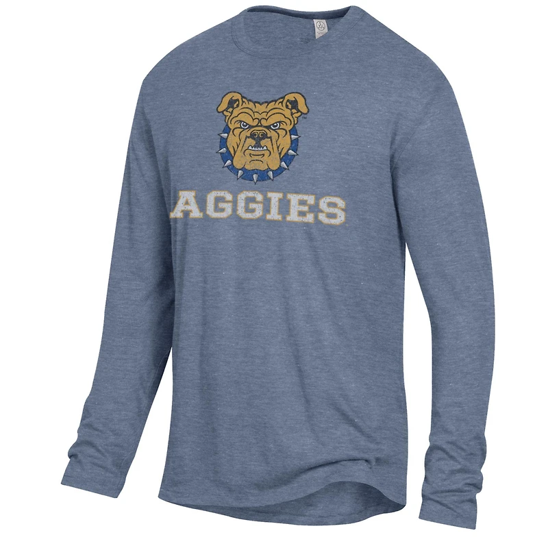 T-shirt à manches longues Keeper bleu marine chiné pour homme des A&T Aggies de Caroline du Nord