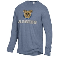T-shirt à manches longues Keeper bleu marine chiné pour homme des A&T Aggies de Caroline du Nord