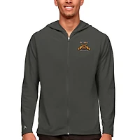 Sweat à capuche zippé intégral Antigua Charcoal North Carolina A&T Aggies Legacy pour homme