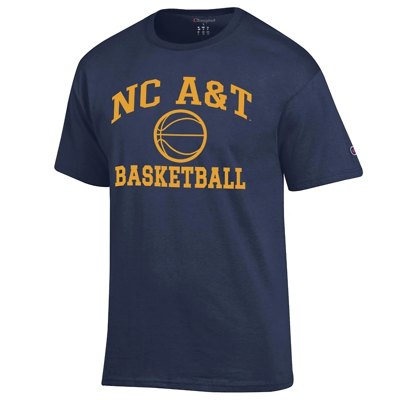 T-shirt de basket-ball pour homme Champion Navy North Carolina A&T Aggies Icon Logo