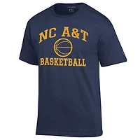T-shirt de basket-ball pour homme Champion Navy North Carolina A&T Aggies Icon Logo