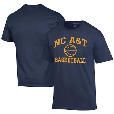 T-shirt de basket-ball pour homme Champion Navy North Carolina A&T Aggies Icon Logo