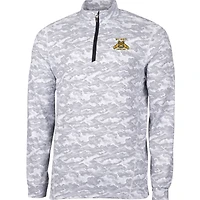 Men's Cutter & Buck Charcoal North Carolina A&T Aggies Big Tall Traverse Camo Print Stretch Quarter-Zip Pullover Top