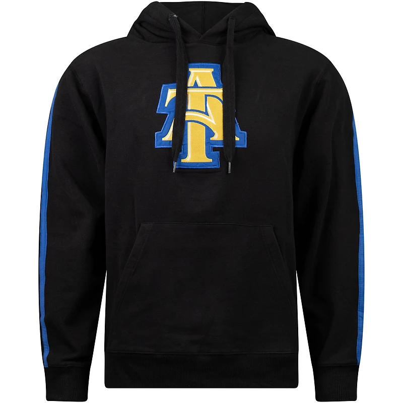 Men's FISLL Black North Carolina A&T Aggies Oversized Stripes Pullover Hoodie