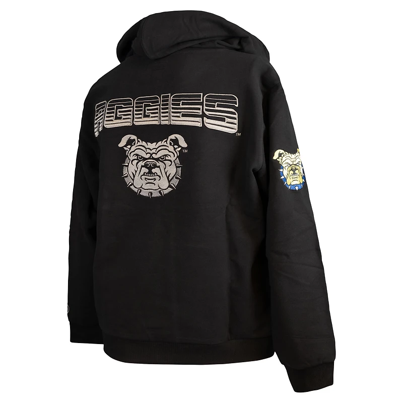 Men's FISLL  Black North Carolina A&T Aggies Puff Print Sliced Pullover Hoodie